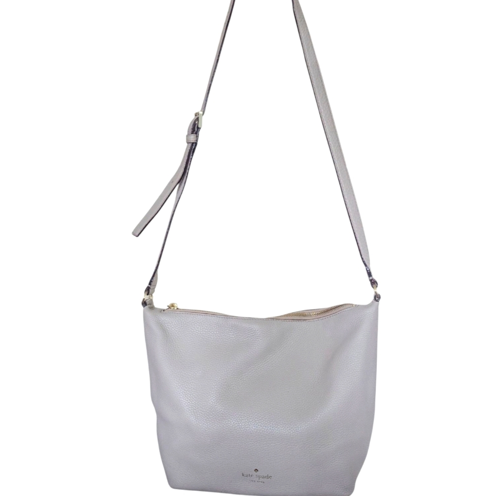Kate Spade Light Gray/ Taupe Crossbody Bag with Adjustable Strap